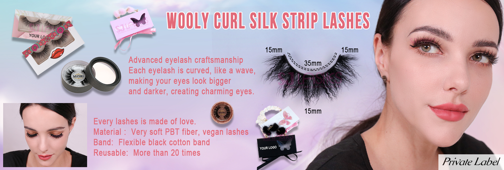 Wooly Curl Silk Strip Lashes
