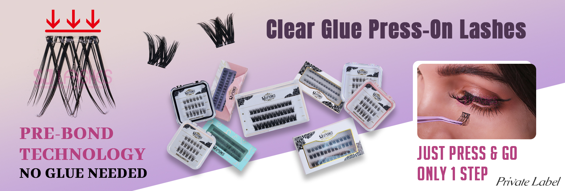 Clear Glue Press-On Lashes